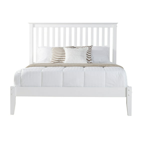 Camaflexi Mission Style Solid Wood Full Platform Bed in White