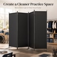 thumbnail image 2 of Jostyle 4 Panel Room Divider, Black Privacy Screen Wall Divider with Opaque Waterproof Polyester Fabric & Reinforced Q195 Steel Frame, Foldable Portable Partition for Office Home Bedroom, 2 of 9