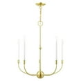 thumbnail image 2 of Livex Lighting  5-light Satin Brass Chandelier, 46065-12 - 24" Dia x 28" H, 2 of 5