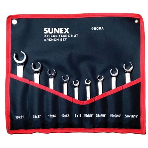 FLARE NUT WRENCH SET, 9 PC.