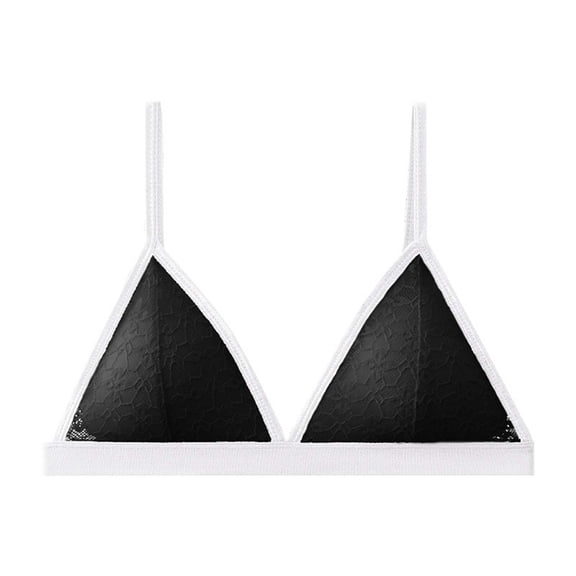 Guluxicc Minimizer Bra for Women No Underwire Comfort Lace Bralette Push Up Bras with Spaghetti Straps, Black, M