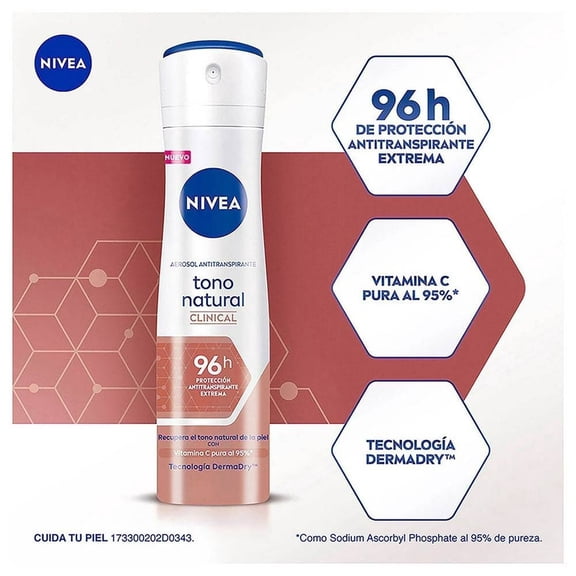 Nivea Clinical Tono Natural Clarifying Antiperspirant Deodorant Spray
