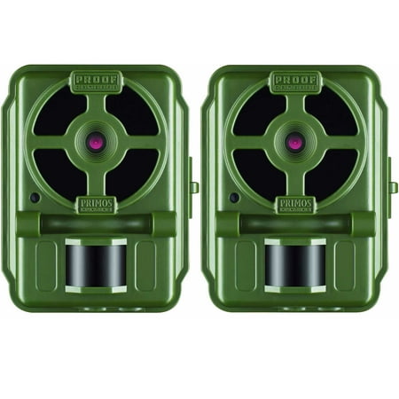 Low Light Camera Set - Primos 10MP Proof Cam 01 HD Trail Camera with Low-Glow LEDs, Green - Set of 2