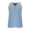thumbnail image 2 of Lmnyox Tank Shirts for Women Pleated Front Sleeveless Dressy Tops Summer V Neck Casual Loose Work Shirts, 2 of 4