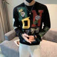 thumbnail image 3 of Camiseta estampada para hombre, sudaderas de cuello redondo, ropa ajustada Y2k, ropa social de algodón regular, camiseta emo elástica, 3 of 4