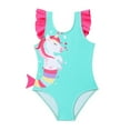 thumbnail image 6 of Gyratedream Toddler Girls Bathing Suits Beach Wear Sun suit Ruffle Swimwear, 4-8T, 6 of 9