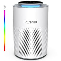 RENPHO Home Air Purifier for Allergy and Asthma up to 360 Sq.ft, HEPA Filter Air Purifier for Bedroom with 7-color Night Light, Remove 99.95% Odors, Smoke, Dust, Pollen, White