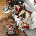 thumbnail image 6 of Christmas Bunny Pillow Cover Set of 4​​ - 3D Pattern Holiday Decor with Soft Linen Feel, Cozy Festive Atmosphere Creation for Sofa and Bedroom Multicolor, 6 of 8