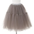 thumbnail image 3 of RUTAYY Women 2025 New Mesh Pleated Puffy Skirt Speed Tulle Skirt Solid Color Flowy Swing Skirts, 3 of 3