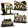 thumbnail image 2 of 4Pcs 2026 Graduation Decorations Wooden Table Centerpiece Class Of 2026 Graduation Table Decorations Tabletop Tray Decor For Congrats Grad Decor, 2 of 4