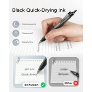 STAGEEK 12 Pack Black Gel Pens, Quick Dry Black Ink Pens, 0.5mm Fine Point Retractable Smooth Writing Pens for Journaling, Writing, Business Gel Pen(Black)