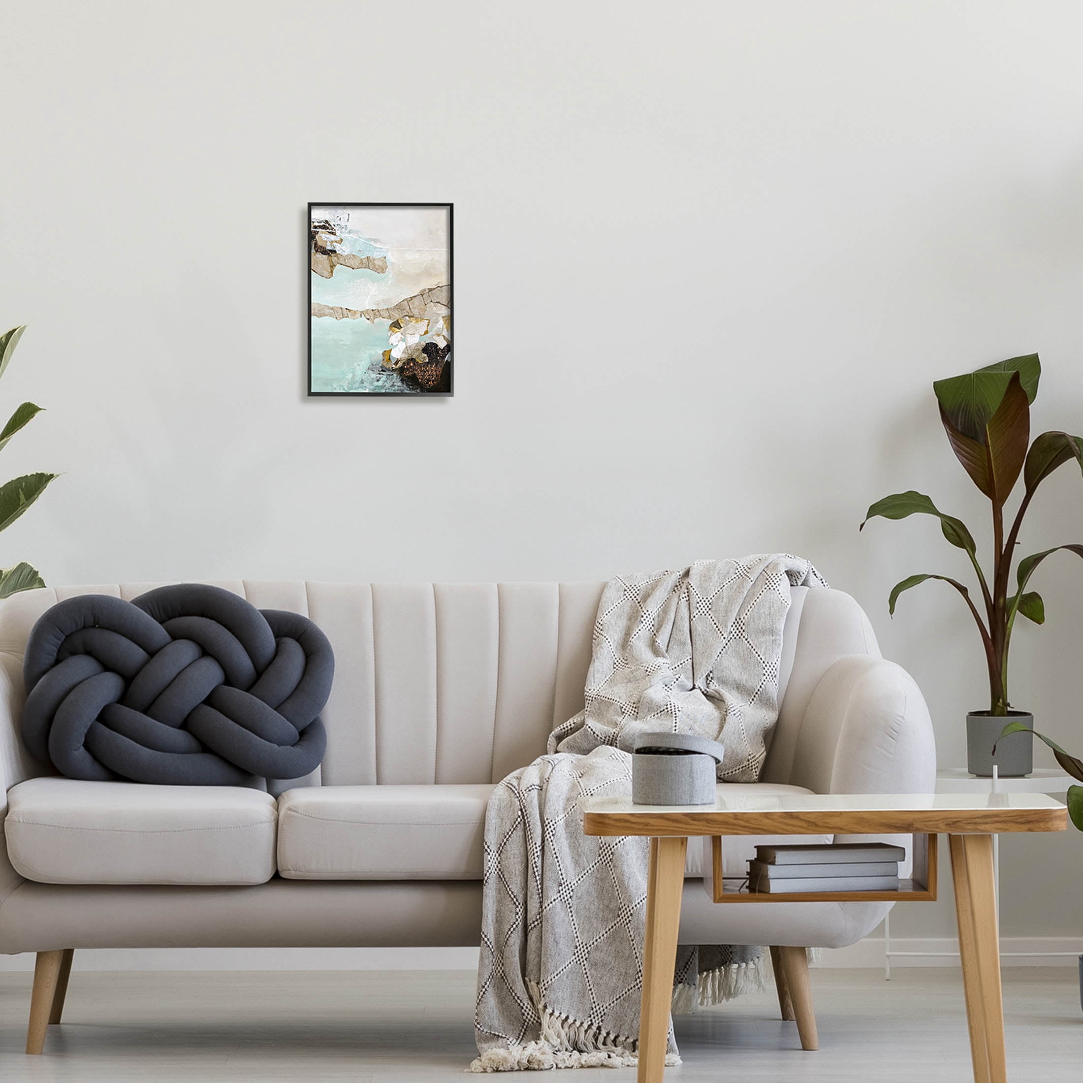 Abstract Beach Shoreline Scenery Abstract Graphic Art Black Framed Art Print Wall Art