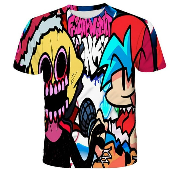 Camisetas de Fridany Night Funkin para niños, ropa para niños y niñas, camisetas de manga corta, ropa para niños, camisetas de dibujos animados, disfraces 10T Gao Jinjia LED