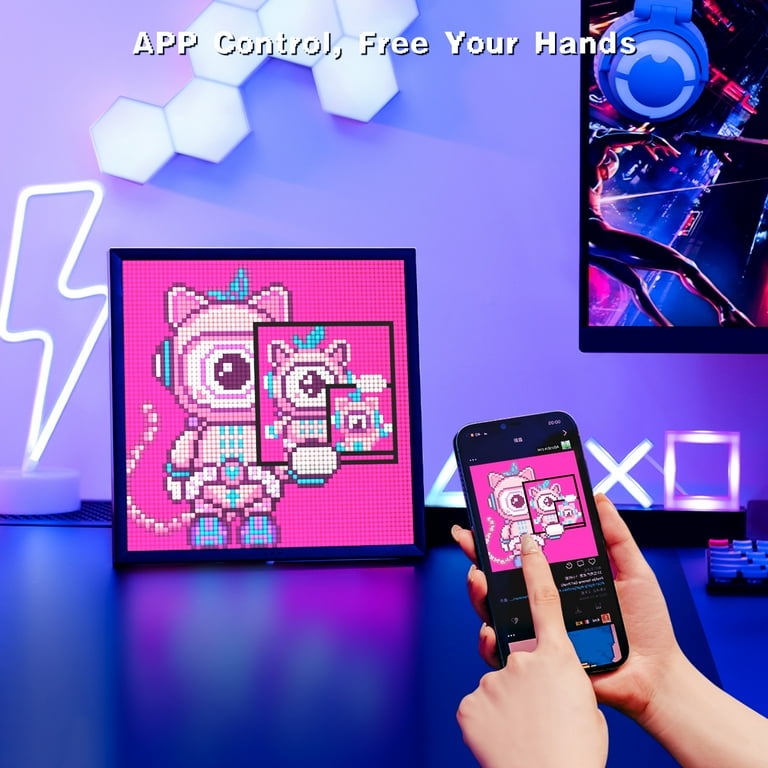 Divoom Pixoo-64 Smart WiFi Pixel Display Frame, 64x64 LED Panel