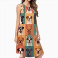 thumbnail image 2 of Cute Dog Sketch Spring Summer Dresses For Women Fashion Dress Casual Sleeveless Loose Sundress With Pockets, 2 of 4