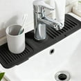 thumbnail image 5 of 2025 New Kitchen Splash Guard For Sink, 24in Kitchen Sink Splash Guard Sink Draining Pad Behind Faucet, Faucet Mat for Kitchen Sink for Cleaning Drying Mat (White), 5 of 10