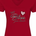 thumbnail image 4 of Inktastic Well Bless Your Heart with Floral Print Women's V-Neck T-Shirt, 4 of 5