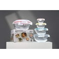thumbnail image 3 of GENICOOK Nesting Glass Salad/Mixing Bowl Set With Lock Down Lids and Carry Handle on Largest Bowl - 10 pc set (5 Bowls, 5 Lids), 3 of 11