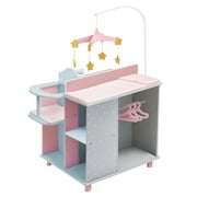 Olivia's Little World Wooden Doll Changing Station Cabinet, Gray/Pink