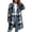 Blue plaid jacket women, variant on Women Plaid Shacket Jacket Trendy Fall Casual Button Wool Blend Tartan Trench Coat Long Winter Clothing with Pockets Black,XXL
