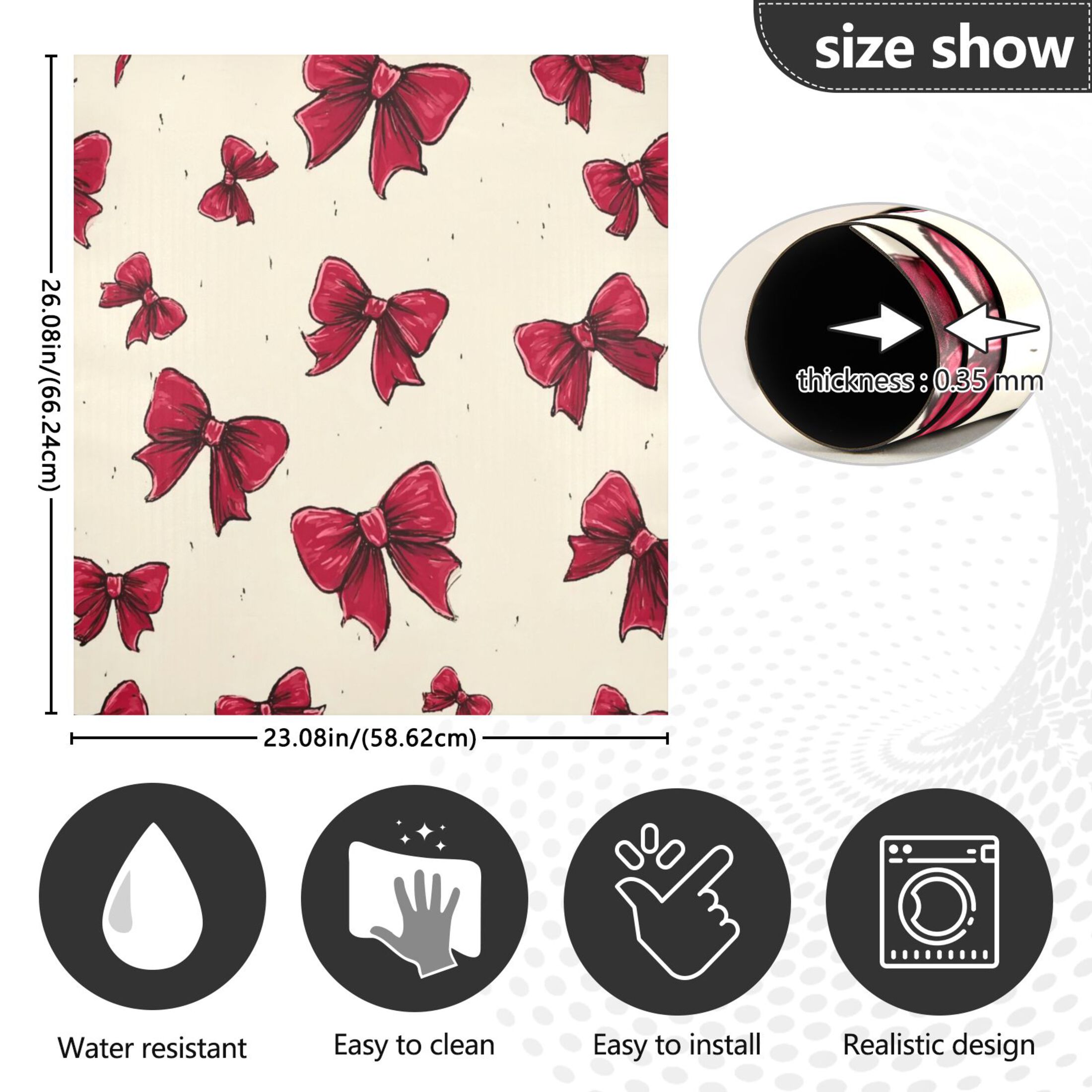 IAUYY Magnetic Decorative -23x26 Inch,Removable DIY Art for Dishwasher Refrigerator and Other Metal Surfaces,Cream-colored Bow Tie