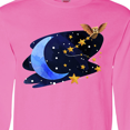 thumbnail image 4 of Inktastic Owl Decorating the Night with Moon and Stars Long Sleeve T-Shirt, 4 of 5