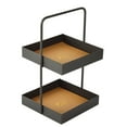 thumbnail image 2 of Two Tier Leather Pad Rectangle//Square Metal Storage Tray for Sundries Cosmetics Jewelry Dessert Tea Storage Toy Tissue, 2 of 6