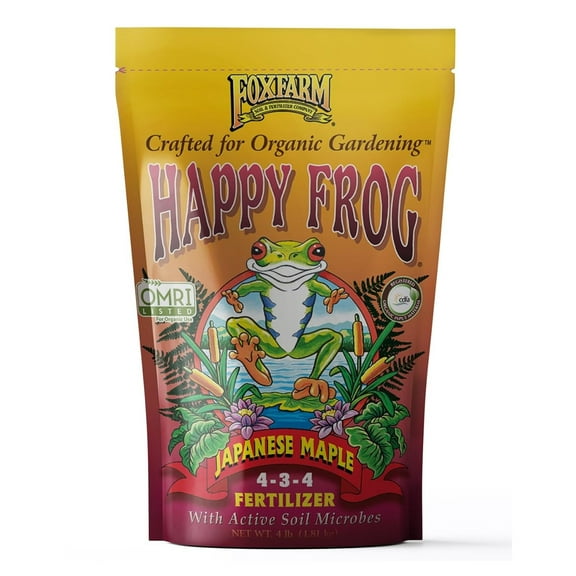 Happy Frog Japanese Maple Fertilizer, Nutrient-Rich Formula for Japanese Maples, & Low pH Feeders, NPK 4-3-4 (4 lb)