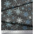 thumbnail image 2 of Soimoi Gray Cotton Duck Fabric Snow Flakes & Star Printed Craft Fabric by the Yard 42 Inch Wide, 2 of 3