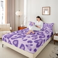 thumbnail image 4 of Homewish Teens Leopard Cheetah Print 4-Piece Full Size Sheets,Abstract Geometric Bed Sheets,Animal Print Lightweight Sheet Sets,Luxury Bedroom Decor, 4 of 7