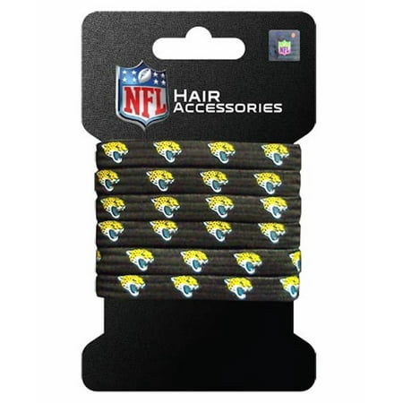 NFL Jacksonville Jaguars Hair Accessory 6-Elastic Ponytail Bands