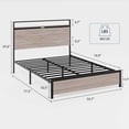 thumbnail image 6 of Full Size Bed Frame Wooden Platform Bed Frame with Storage LED Light Headboard and 2 USB Noise-Free / No Box Spring Needed, 6 of 7