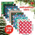 thumbnail image 2 of 100 cuadros de tela de algodón navideños de Irenare, 20 x 20 cm, 2 of 6