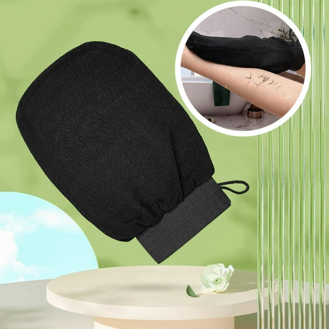 Guante de baño perfecl exfoliante corporal multiusos de doble cara para mano SPA negro