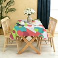 thumbnail image 5 of Rectangular Tablecloth 60x84 Inch – Waterproof Polyester Printed Table Cover, Wrinkle Resistant, Washable for Kitchen & Dining, Colorful Geometry Fluid Print, 5 of 6