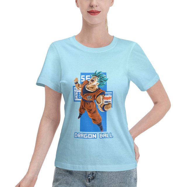 T-Shirt Basique à Manches Courtes pour Femmes Super Saiyan