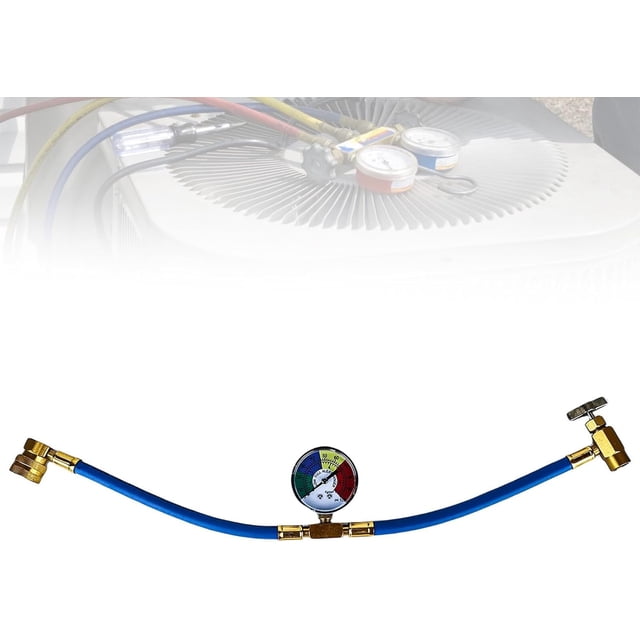 Manguera de carga de refrigerante de aire acondicionado R134A: Manguera medidora de refrigerante R134A con manómetro para automóvil (1/2 rosca para europeos americanos)