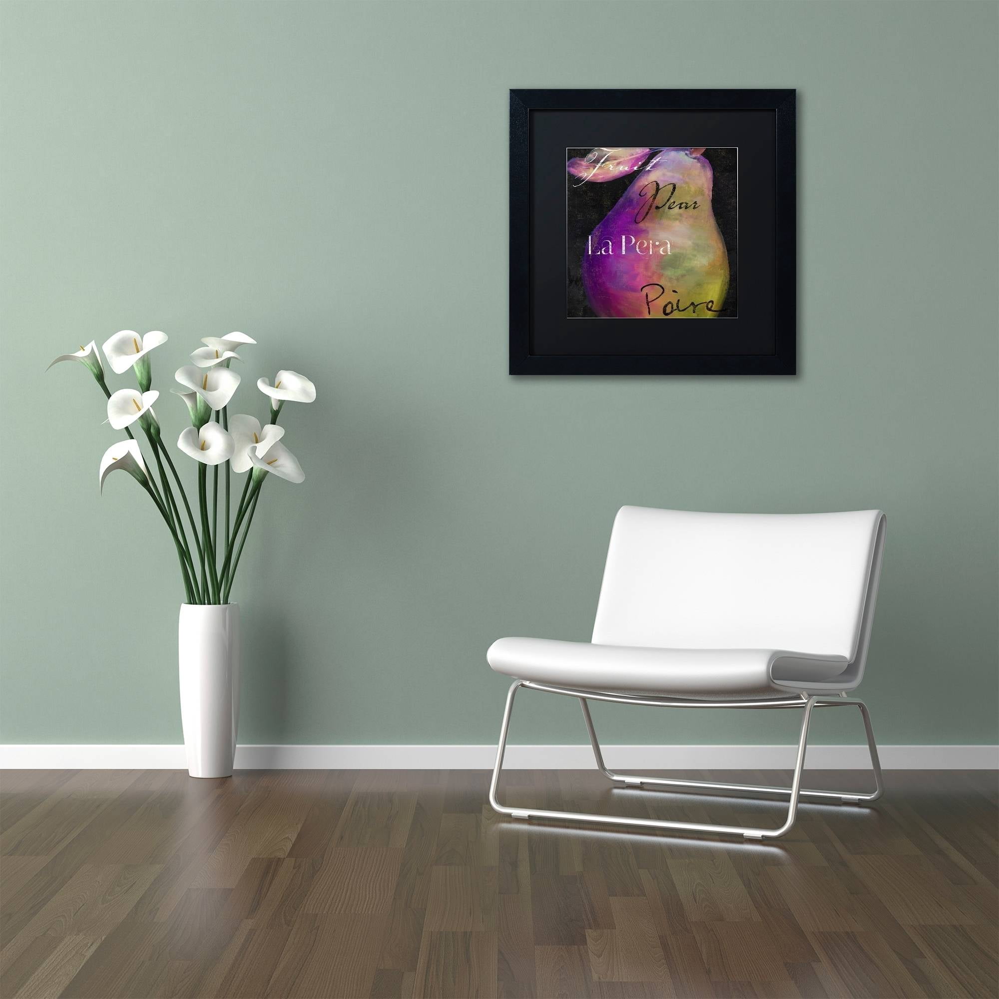Trademark Fine Art "Painted Pear II" Canvas Art by Color Bakery Black Matte, Black Frame