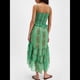 thumbnail image 4 of Vestido Tubo de Verano para Mujer, Liso, Sin Tirantes, con Hombros Descubiertos y Volantes. Verde M, 4 of 7
