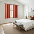 thumbnail image 5 of Burnt Orange Blackout Curtains for Bedroom Living Room 63 Inches Long 2 Panels, Thermal Insulated Room Darkening Drapes Solid Grommet Top Noise Reduction Terracotta Rust Fall Window Treatments, 5 of 6