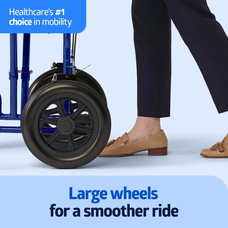 Medline Transport Wheelchair with Permanent Full-Length Arms and