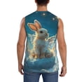 thumbnail image 4 of Bingfone Cute Angel Winged Rabbit Pattern Men's Tank Tops Workout Sleeveless Tee Shirts Running Beach Tanks for Men-XX-Large, 4 of 7