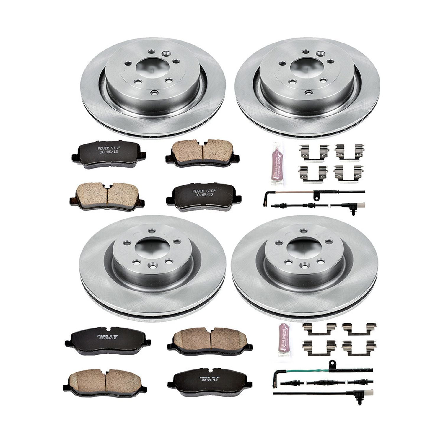 Power Stop Front and Rear Stock Replacement Brake Pad and Rotor Kit KOE4059