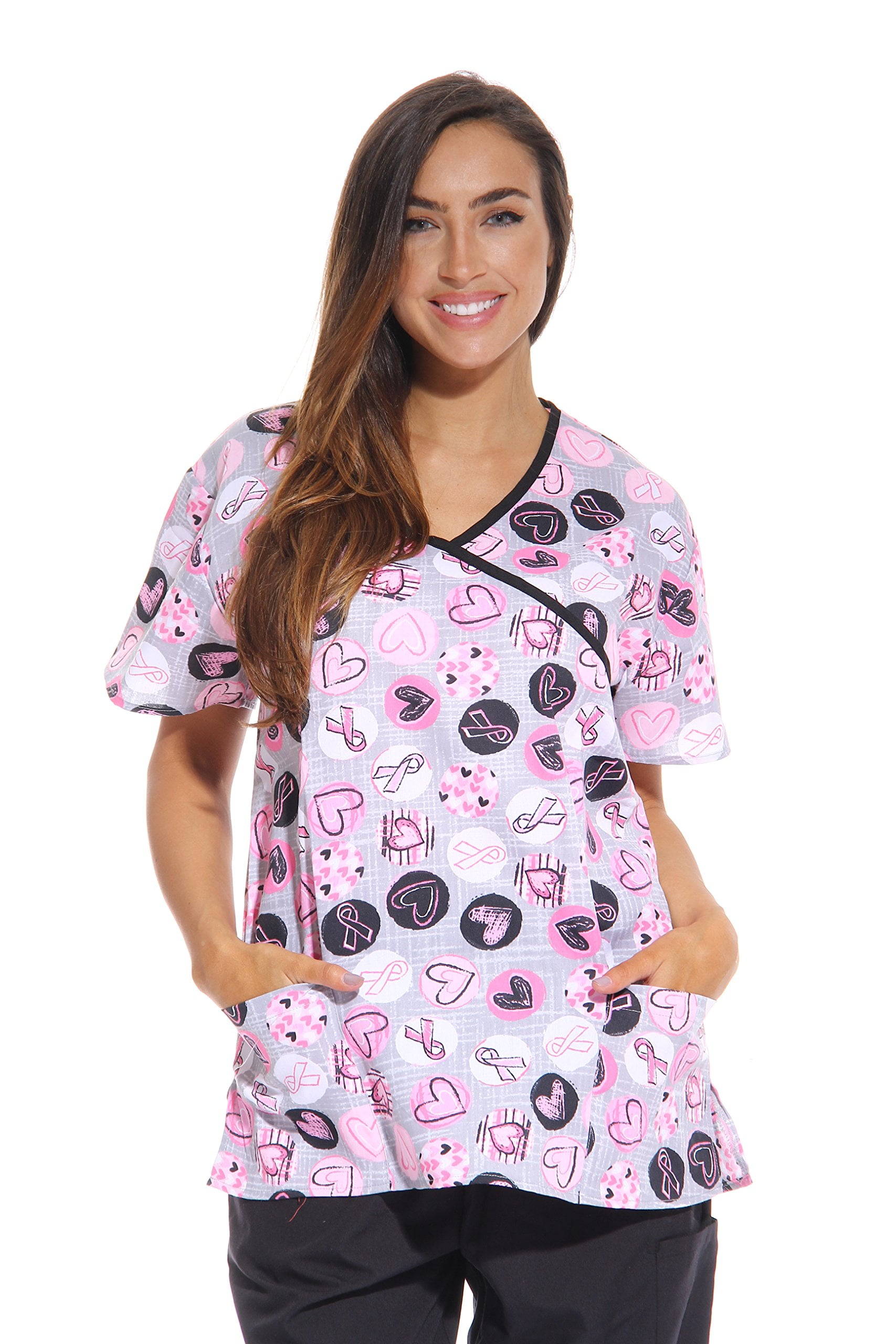 Just Love Women’s Scrub Tops VNeck Nursing Scrubs with 2 Pockets