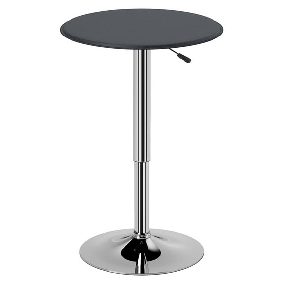 Bistro Bar Table 25", Round Adjustable Height, Chrome Base - Home Bar & Kitchen