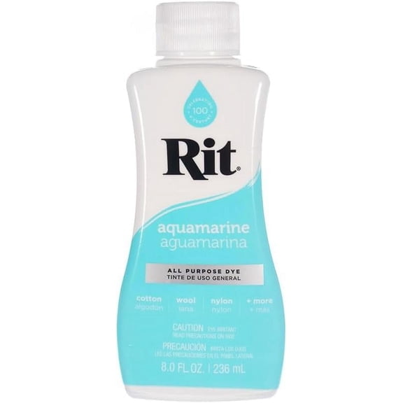 Rit Dye – 8 Oz. Liquid Fabric Dye for Clothing, Décor, and Crafts – Aquamarine (1 Pack)