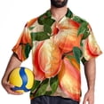 thumbnail image 4 of Peach Men's Short Sleeve Button Down Beach Shirts, Casual Printed Summer Unisex Tops, 4 of 6