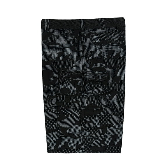 G-Style USA Men's Relaxed Fit Belted Camo Cargo Shorts - Splash Black - 40