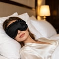 thumbnail image 2 of Krdevn Ruffled Satin Sleep Eye Mask Elastic Band Soft Breathable Light Blocking Comfort Blindfold Travel Airplane Nap Bedroom Overnight Stress Relief Sleep Aid Accessory, 2 of 7