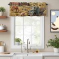 thumbnail image 2 of Vintage Green Struck Valance Curtain Farm Pig Cow Animal Bird Barn Farmhouse Window Valances Rod Pocket Short Curtains Window Treatments for Kitchen Bedroom Bathroom Laundry 56" x 16", 2 of 9